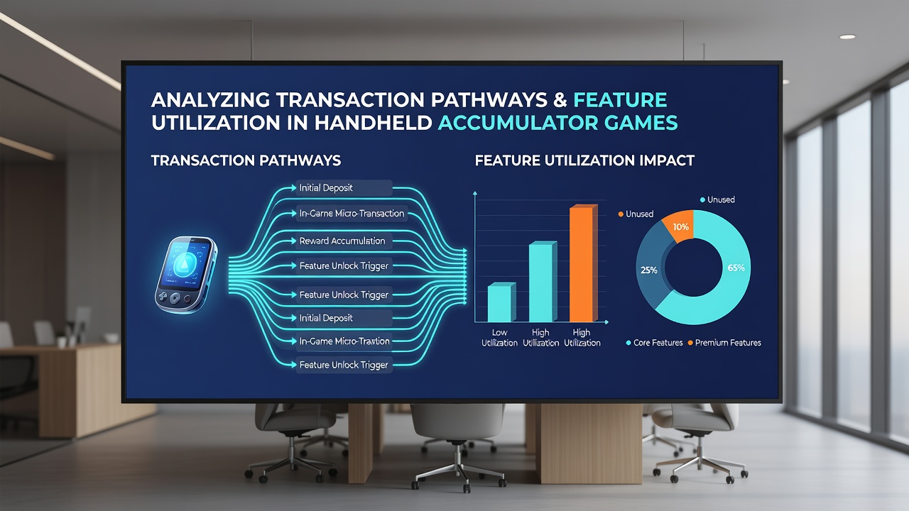 Analytics dashboard displaying transaction success rates alongside feature activation statistics in accumulator mobile games