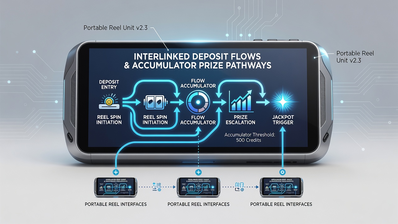 Flowchart illustrating accumulator prize pathways linked to mobile deposit transactions and regional compliance checkpoints