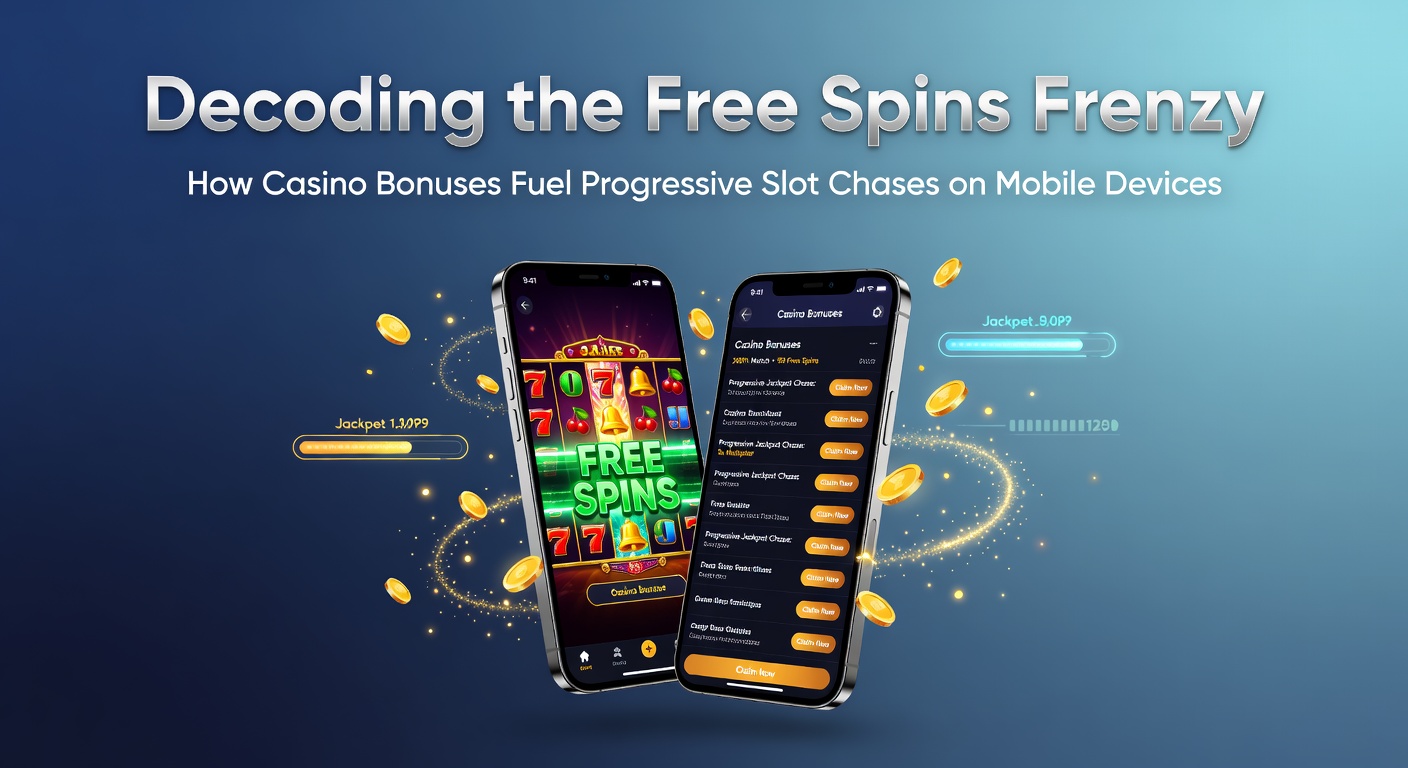 Smartphone screen displaying a vibrant progressive slot game with spinning reels and a free spins bonus activation, jackpot meter climbing in the background