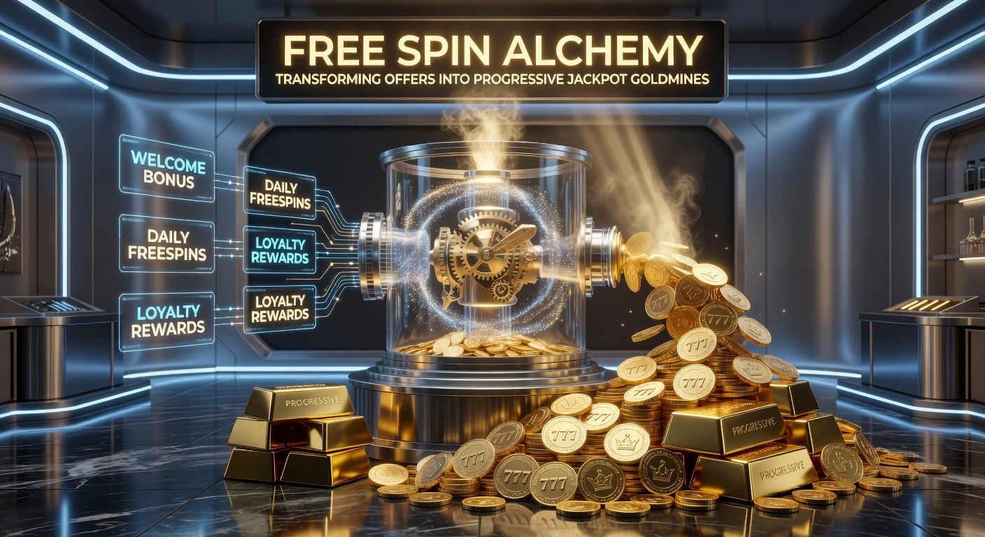 A glowing alchemist's cauldron overflowing with golden coins and spinning slot reels, symbolizing the transformation of free spins into jackpot wins