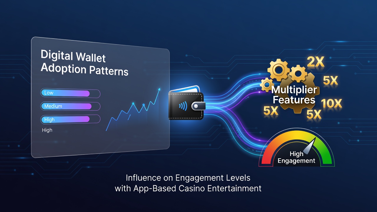 Digital wallet interface on a mobile casino app showing seamless transaction flow into multiplier-enhanced slot games
