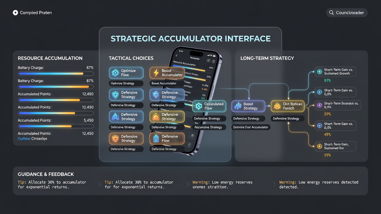 Close-up view of mobile accumulator game showing bet controls and progressive meters in strategic positions