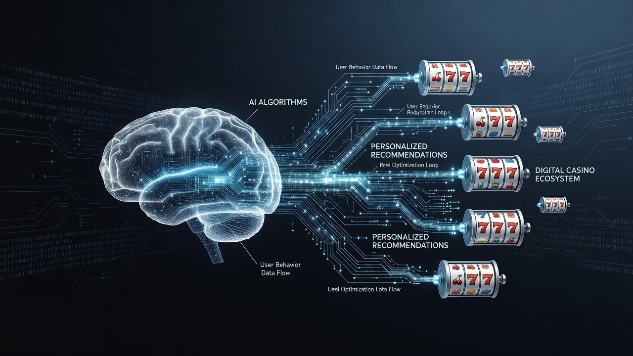 AI algorithms analyzing player data for personalized slot recommendations in digital casinos