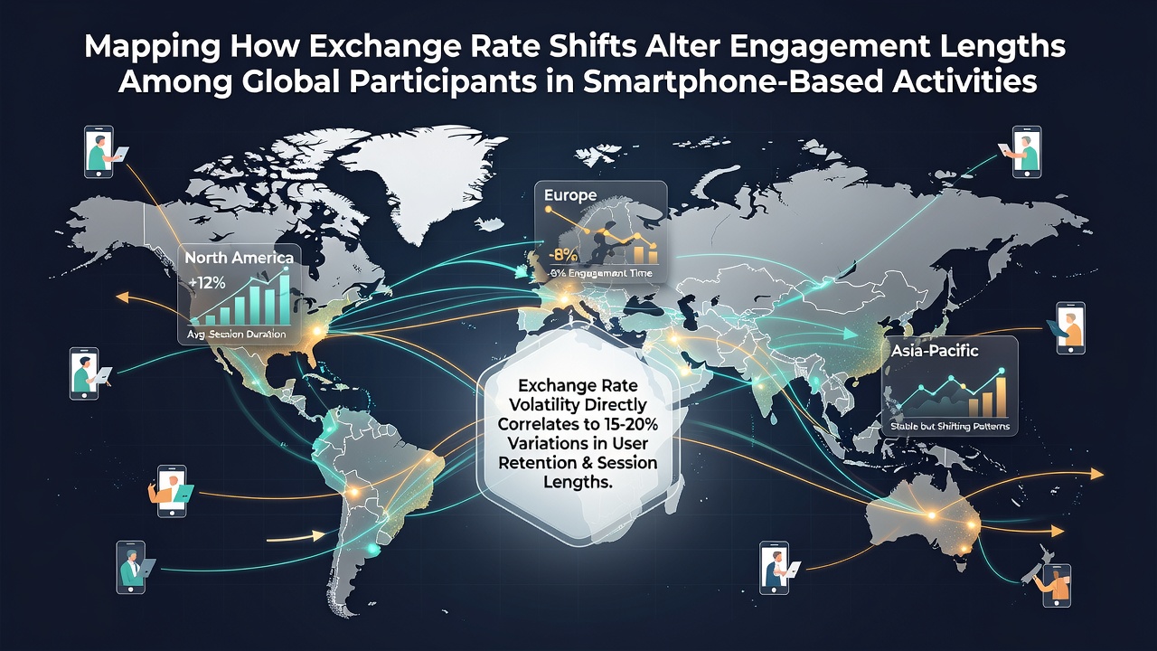 Analytics dashboard displaying engagement length variations linked to currency exchange rate changes