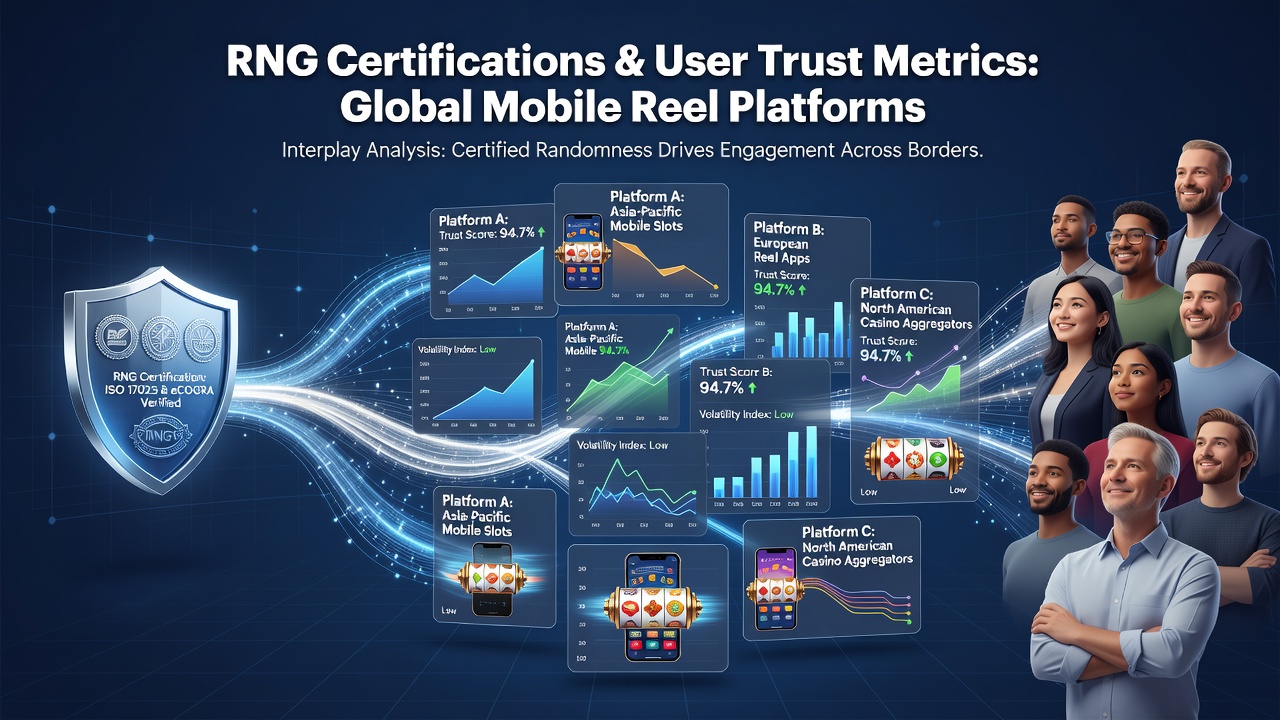 International mobile reel platforms displaying certified RNG interfaces and trust indicators