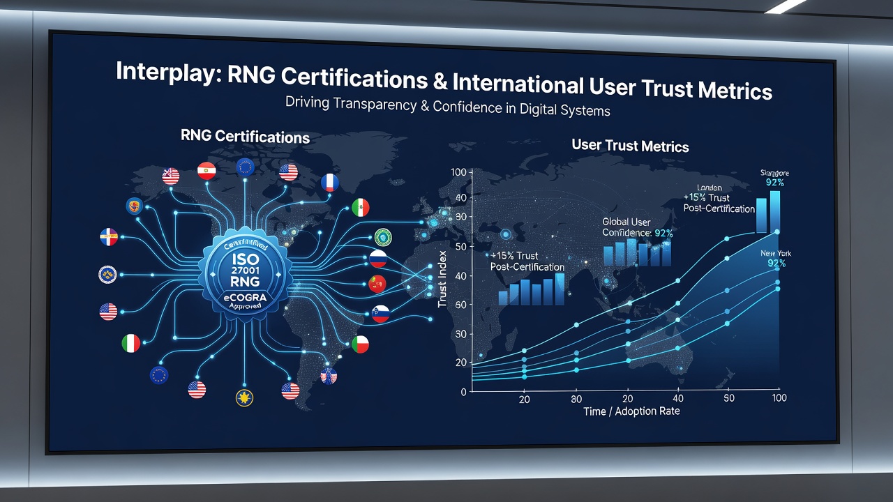 Mobile reel platform analytics dashboard showing trust metrics alongside certification status indicators